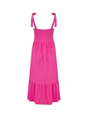Pour Moi Pink Laura Jersey Tie Strap Tiered Midi Dress - Image 5 of 5