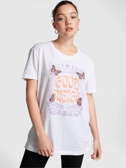 Victoria's Secret PINK Optic White Good Energy Short Sleeve Slub T-Shirt - Image 1 of 1