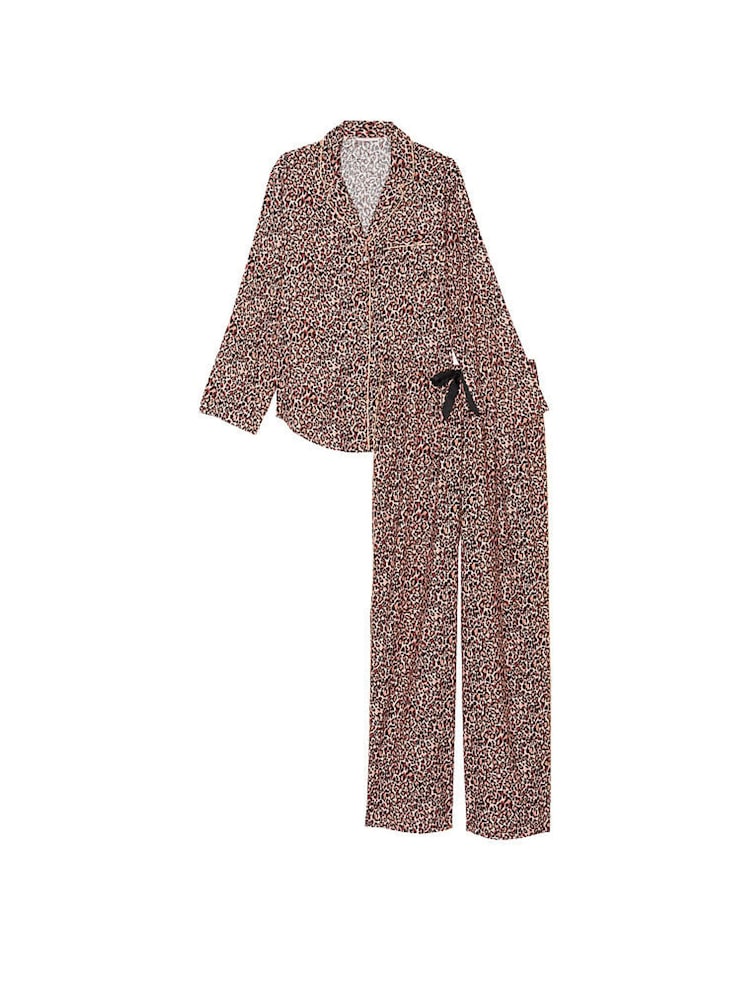 Victoria's Secret Leopard Brown Flannel Long Pyjamas - Image 3 of 3