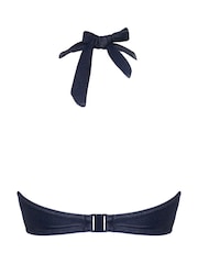 Pour Moi Blue Adelaide Denim Underwired Lace Up Bikini Top - Image 5 of 5