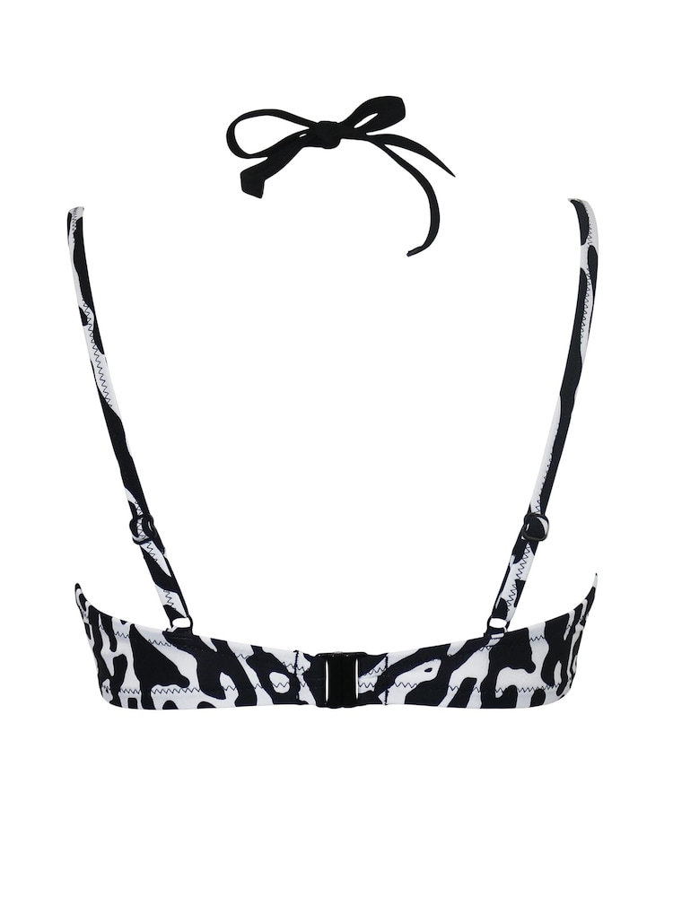 Pour Moi Black Zebra Print Padded Glamazon Bikini Top - Image 4 of 4