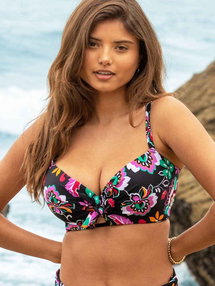 Pour Moi Black Padded Sunshine Bikini Top - Image 1 of 5