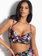 Pour Moi Black Padded Sunshine Bikini Top - Image 2 of 5