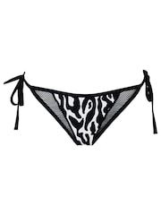 Pour Moi Black Zebra Print Tie Side Glamazon Bikini Brief - Image 3 of 4
