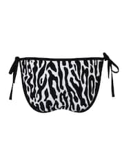 Pour Moi Black Zebra Print Tie Side Glamazon Bikini Brief - Image 4 of 4