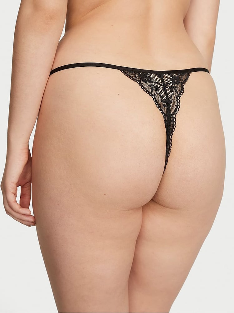Victoria's Secret Black Lace Thong Knickers - Image 2 of 3