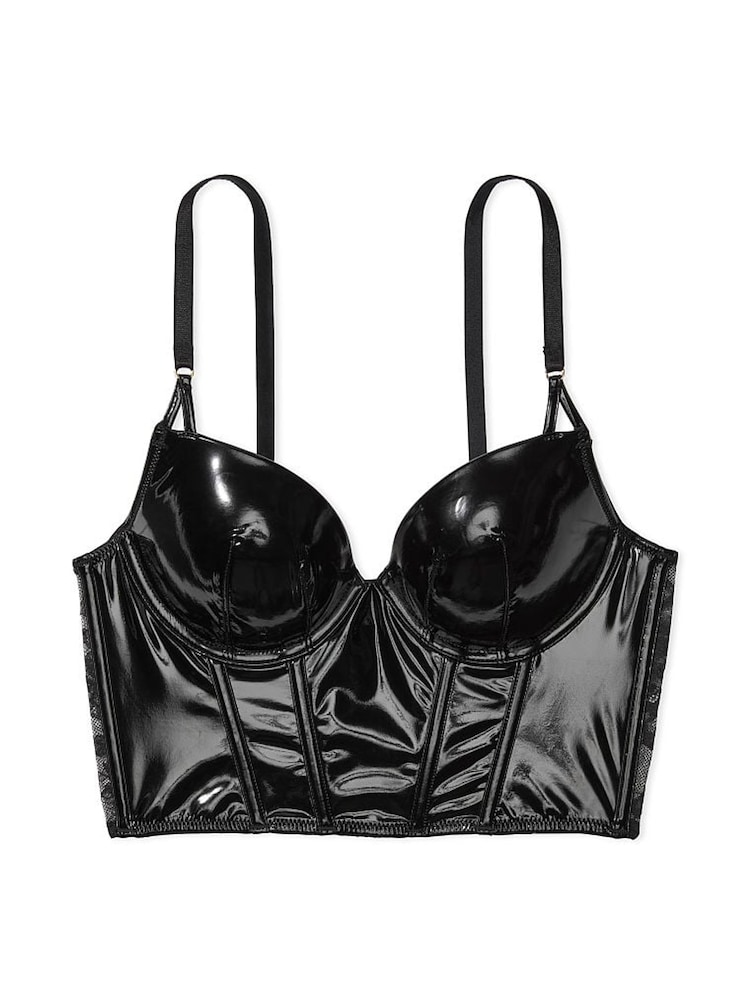 Victoria's Secret Black Leather Corset Bra Top - Image 5 of 5