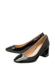 Ravel Black Patent Block Heel Shoes - Image 2 of 4