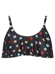Yours Curve Black Frill Bikini Top - Image 5 of 5