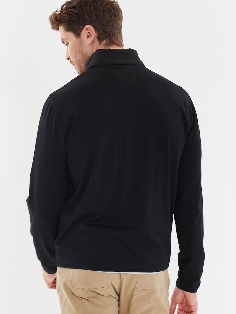 Threadbare Black Luxe Quilted Hybrid Jacket - Image 2 of 6