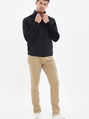 Threadbare Black Luxe Quilted Hybrid Jacket - Image 3 of 6