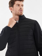 Threadbare Black Luxe Quilted Hybrid Jacket - Image 4 of 6