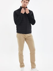 Threadbare Black Luxe Quilted Hybrid Jacket - Image 6 of 6