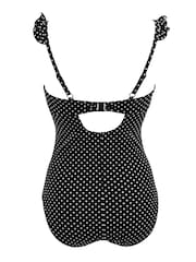 Pour Moi Black and White Sicily Lightly Padded Underwired Frill Swimsuit - Image 5 of 5