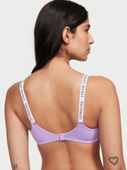Victoria's Secret Secret Crush Purple Lightly Lined Demi Logo Strap T-Shirt Bra - Image 2 of 3
