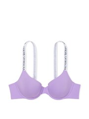 Victoria's Secret Secret Crush Purple Lightly Lined Demi Logo Strap T-Shirt Bra - Image 3 of 3