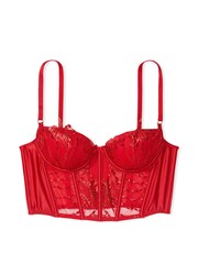 Victoria's Secret Lipstick Embroidery Red Corset Bra Top - Image 3 of 3