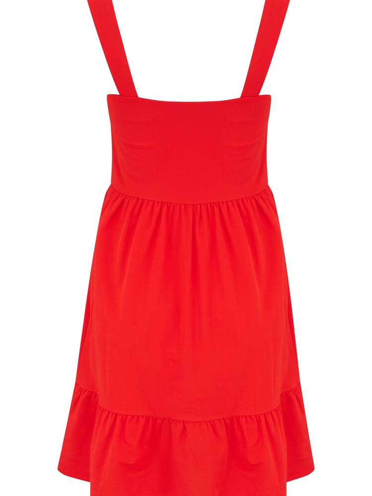 Czerwony - Pour Moi Lena Pique Jersey Tiered Short Dress - Image 5 of 5