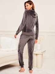 Grau - Lipsy Superweiche Jogginghose aus Velours mit Bündchen - Bild 2 von 4