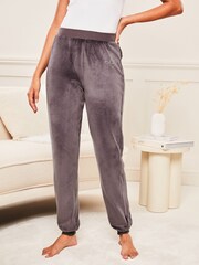 Grau - Lipsy Superweiche Jogginghose aus Velours mit Bündchen - Bild 3 von 4