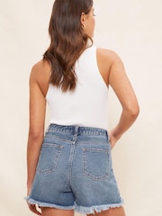 Friends Like These Blue Summer Distressed Denim Short - Image 4 of 4