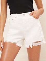 Friends Like These White Summer Distressed Denim Short - Image 2 of 4