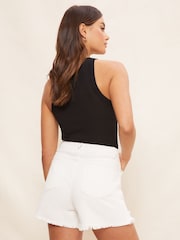 Friends Like These White Summer Distressed Denim Short - Image 4 of 4