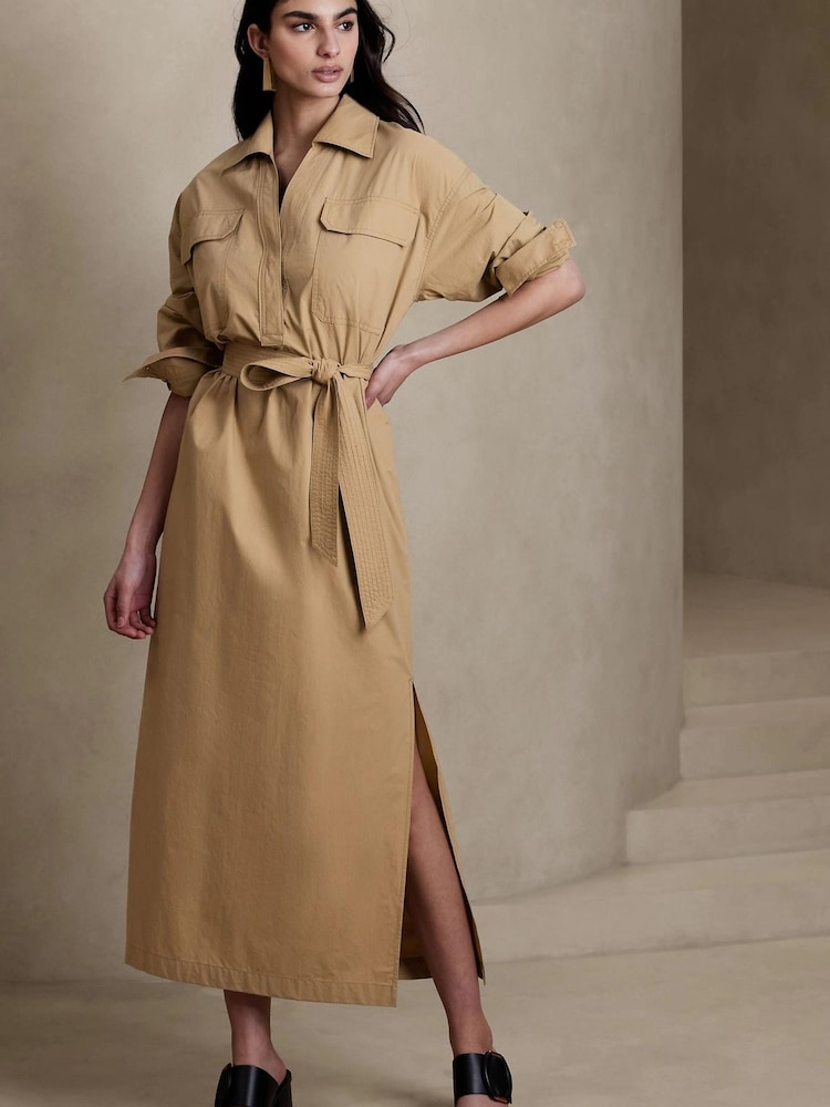 Banana Republic Beige Ani Popover Shirt Dress - Image 1 of 4