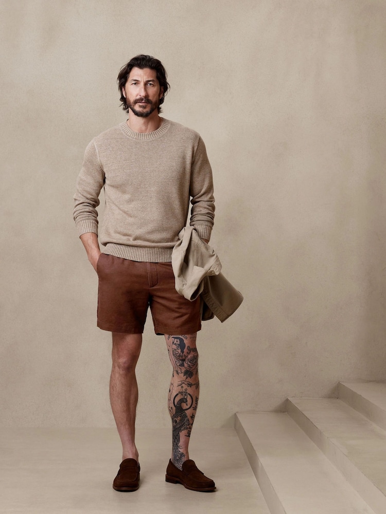 Banana Republic Brown 7" Linen-Cotton Short - Image 1 of 1