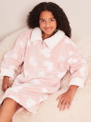 Lipsy Pink Cosy Fleece Hooded Blanket - Image 1 of 4