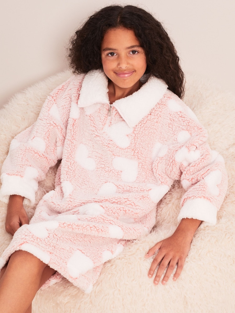 Lipsy Pink Cosy Fleece Hooded Blanket - Image 1 of 4