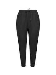 Schwarz - Yours Curve Jersey-Jogginghose mit Knittereffekt - Bild 4 von 5