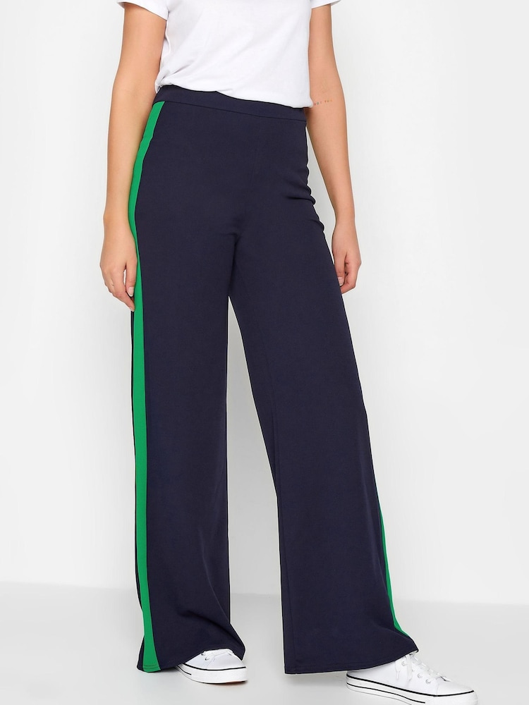 Long Tall Sally Blue Stripe Wide Leg Trousers - Image 1 of 4