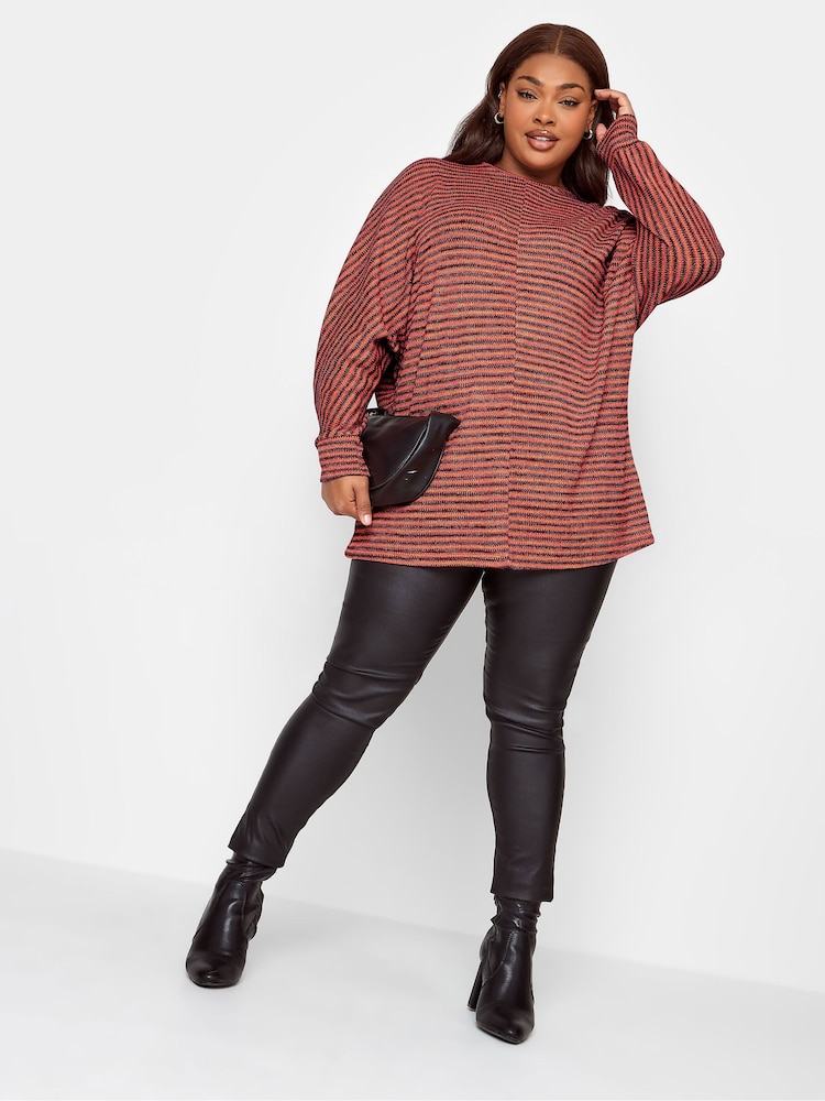 Yours Curve Orange Luxury Batwing Sleeve Tunic Top - Image 2 of 4 Yours Curve Orange Luxury Batwing Sleeve Tunic Top - Image 2 of 4