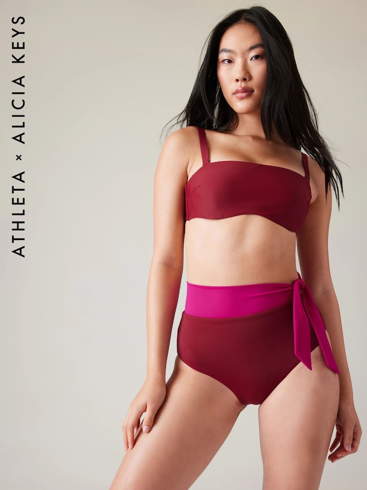Athleta Red Alicia Keys Daybreak Bandeau Bikini Top - Image 1 of 4