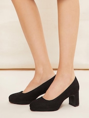 Friends Like These Black Platform Block Court Heels - Image 2 of 4