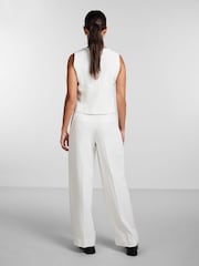PIECES White High Waisted Wide Leg Trousers - Image 3 of 5