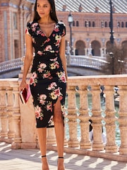 Sosandar Geblümtes Scuba-Kleid mit V-Ausschnitt - Bild 2 von 5