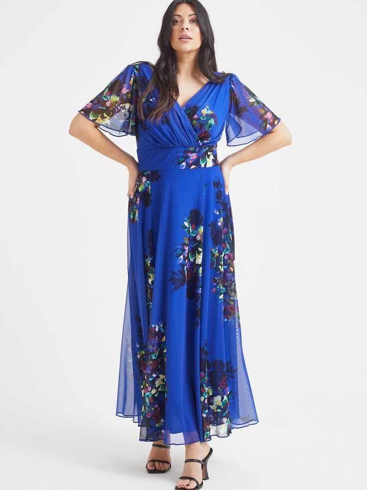 Blau/Mehrfarbig - Scarlett & Jo Isabelle Maxikleid mit Flügelärmeln - Bild 1 von 4 Blau/Mehrfarbig - Scarlett & Jo Isabelle Maxikleid mit Flügelärmeln - Bild 1 von 4
