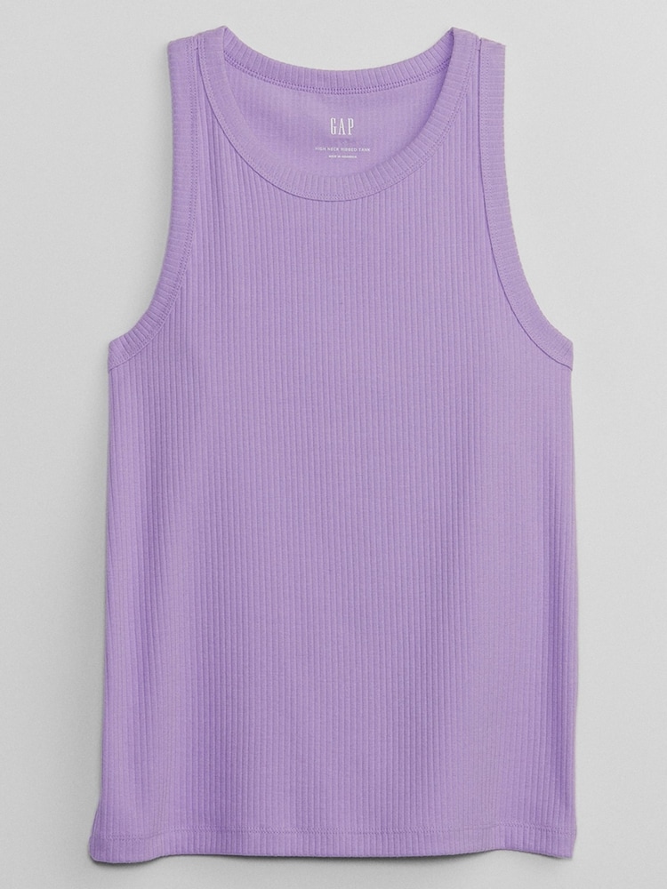Gap Purple Ribbed High Neck Vest - Image 1 of 1