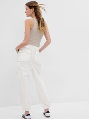 Gap White Cargo Parachute Trousers - Image 2 of 4