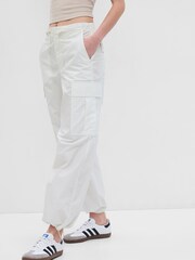 Gap White Cargo Parachute Trousers - Image 3 of 4