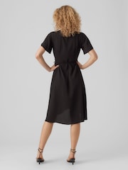 VERO MODA Black Wrap Midi Dress - Image 4 of 5
