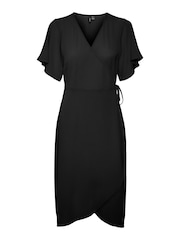 VERO MODA Black Wrap Midi Dress - Image 5 of 5