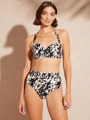 Črna, črno-bela - Dolg bikini top z zavezovanjem za vratom Love & Roses - Slika 2 iz 4