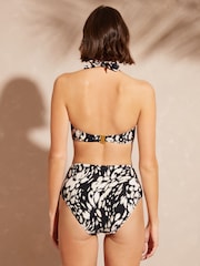 Črna, črno-bela - Dolg bikini top z zavezovanjem za vratom Love & Roses - Slika 3 iz 4