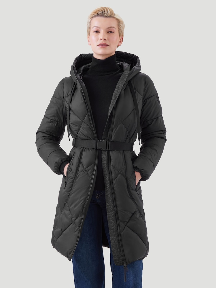 Kaldtvaer Black Mosjoen Quilted Belted Coat - Image 1 of 5