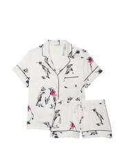 Victoria's Secret Coconut White Penguins Satin Short Pyjamas - Image 2 of 2
