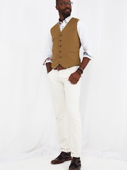 Joe Browns Brown Linen Mix Smarten Up Waistcoat - Image 2 of 5