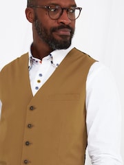 Joe Browns Brown Linen Mix Smarten Up Waistcoat - Image 4 of 5